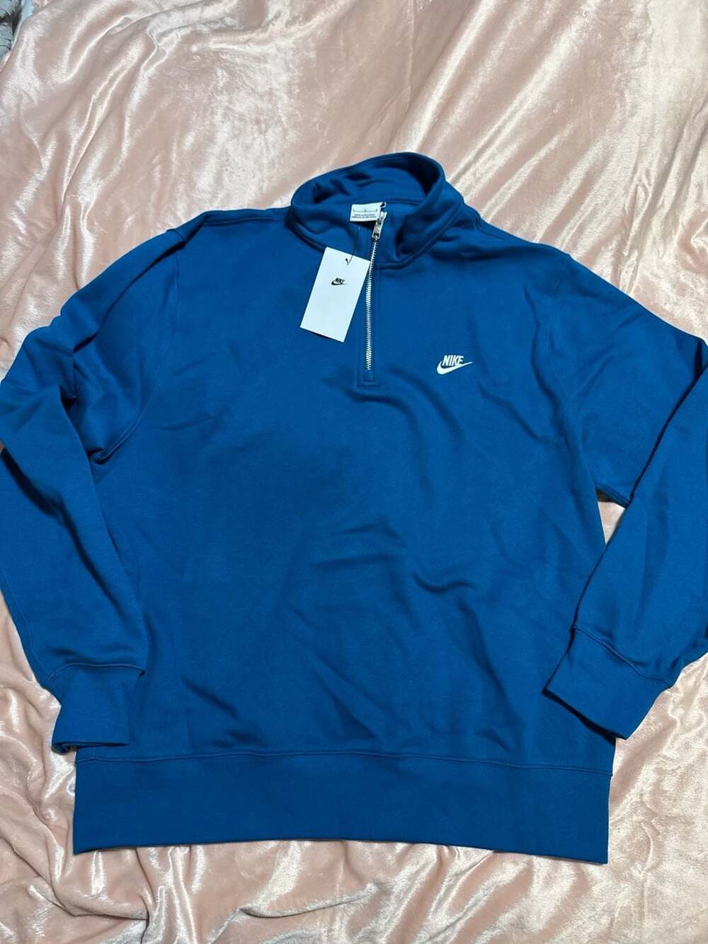 Nike Sportswear Club Men's Brushed-Back 1/2-Zip Fleece Sweatshirt in Blue